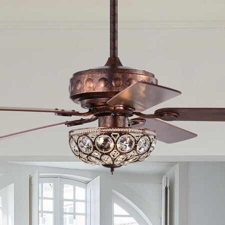 Warehouse Of Tiffany 52 in. Jasiah 3-Light Indoor Antique Copper Ceiling Fan with Light Kit AY09Y09AC